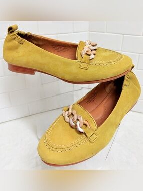 Sofft Kadyn Ballet Flat Moc Loafer Pear Color Green Resin Chain Women’s Size 8